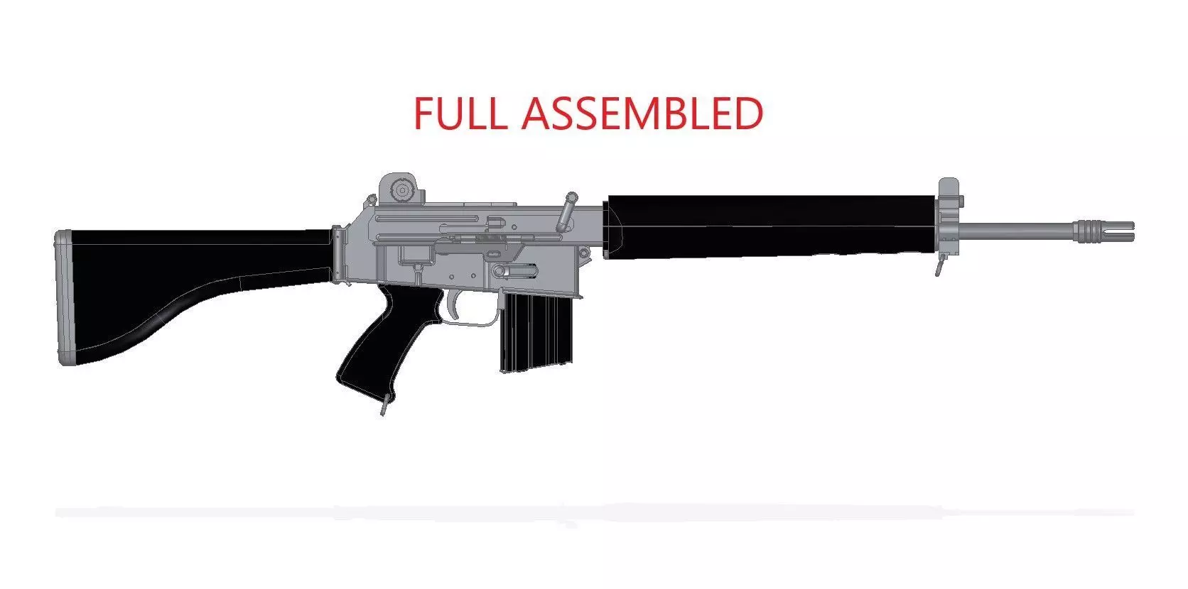 AR-180 assault rifle 3D model_0