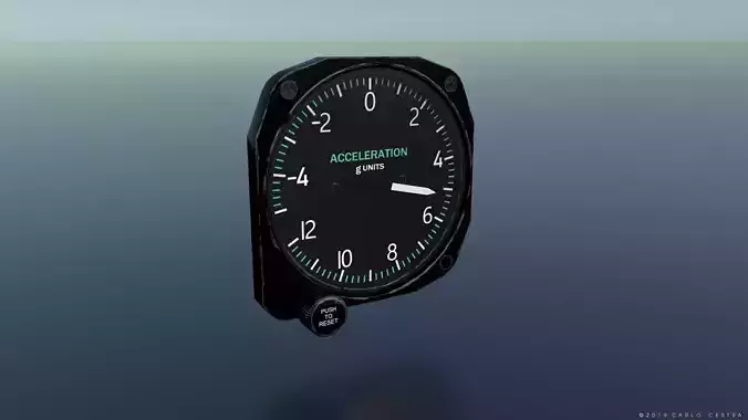US ACCELEROMETER GAUGE Low-poly 3D model