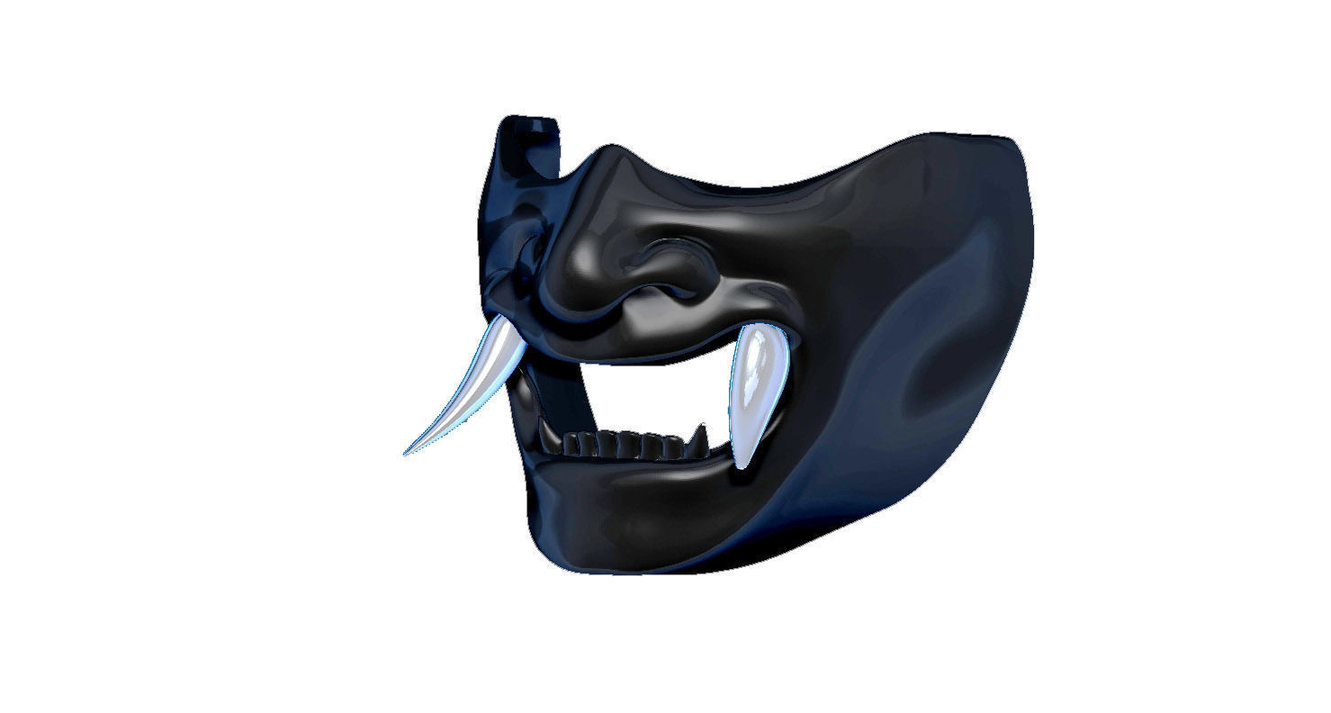 Oni Mempo Mask Japanese Samurai 3D print model_2