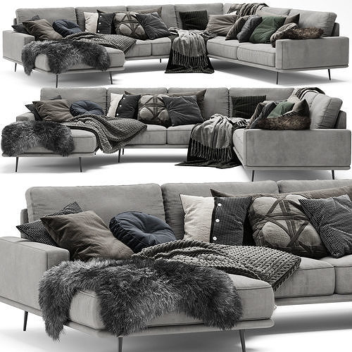 Sofa Collection 01 - 5 Items 3D Model Pack 3