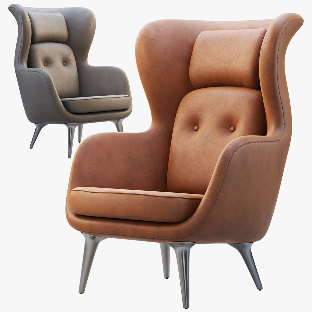 Chairs and ottomans set 38 items 3D model_23