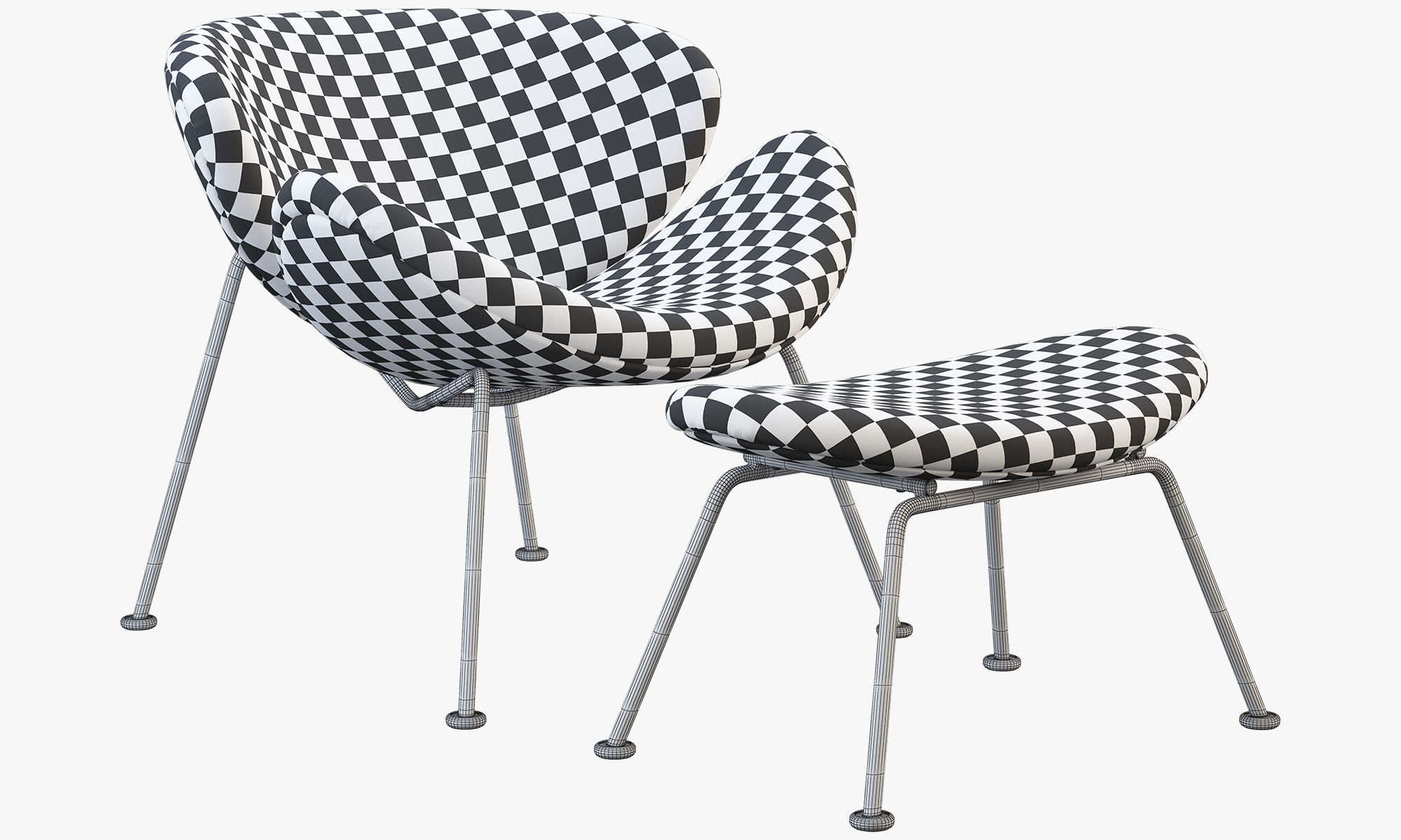 Chairs and ottomans set 38 items 3D model_129