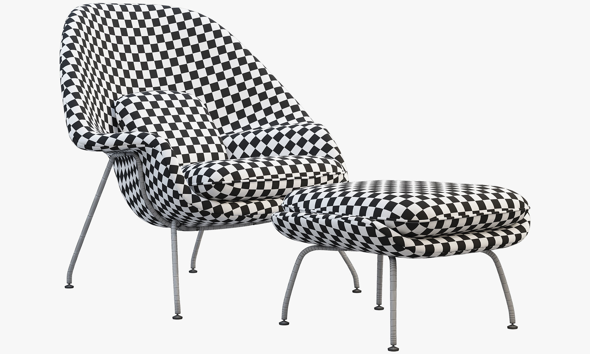 Chairs and ottomans set 38 items 3D model_88