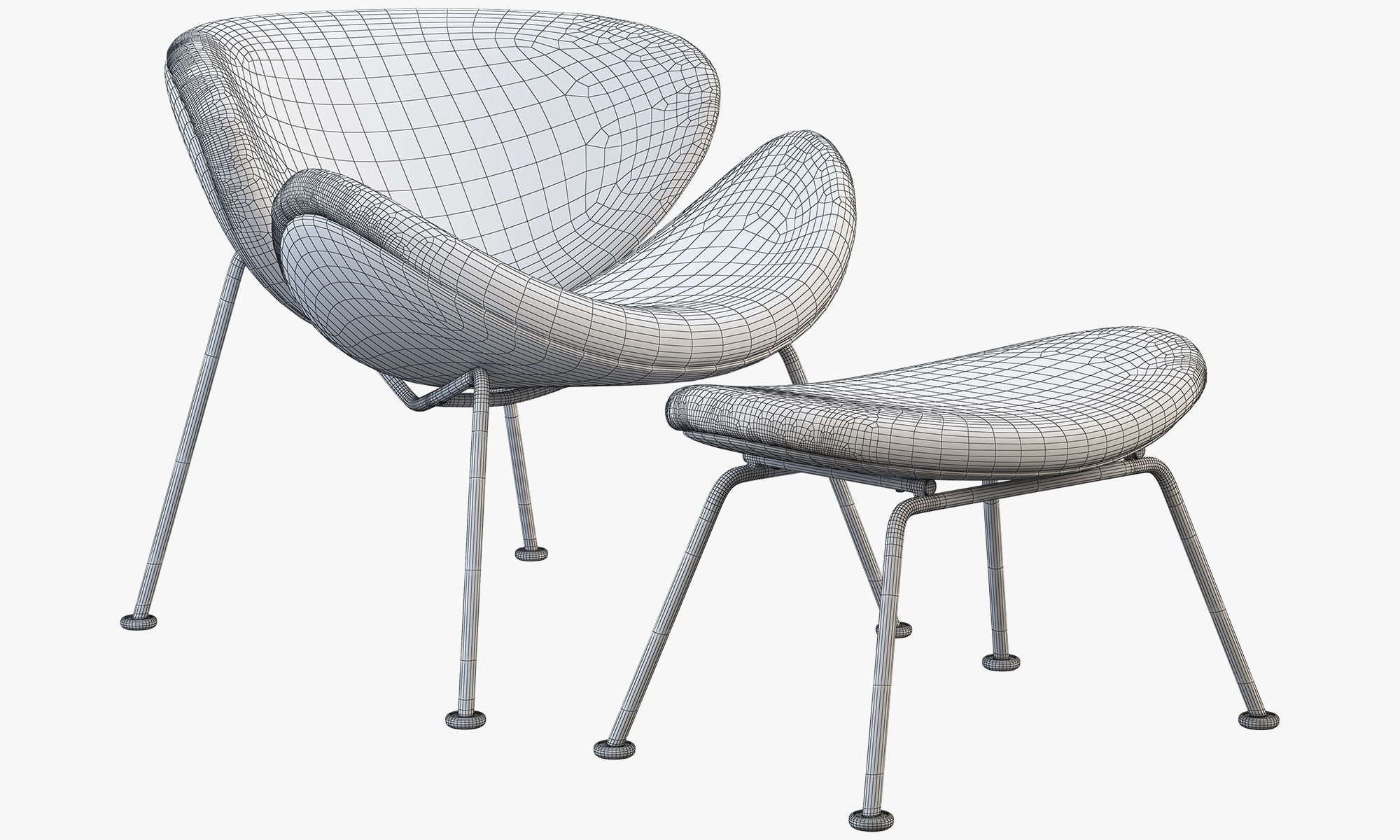 Chairs and ottomans set 38 items 3D model_128