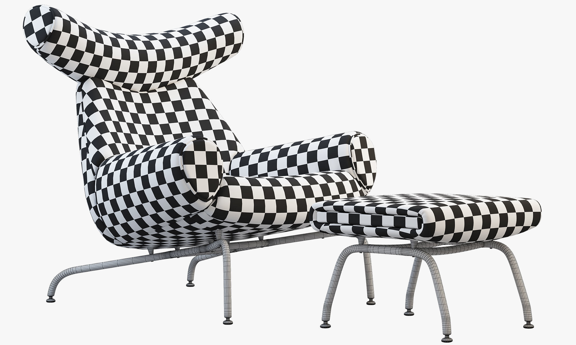 Chairs and ottomans set 38 items 3D model_125