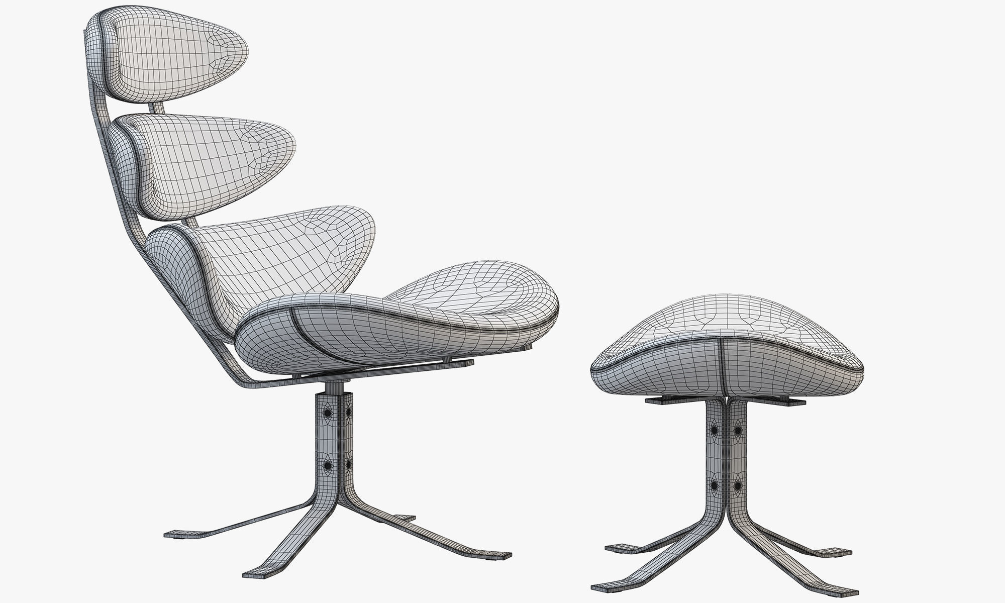 Chairs and ottomans set 38 items 3D model_121