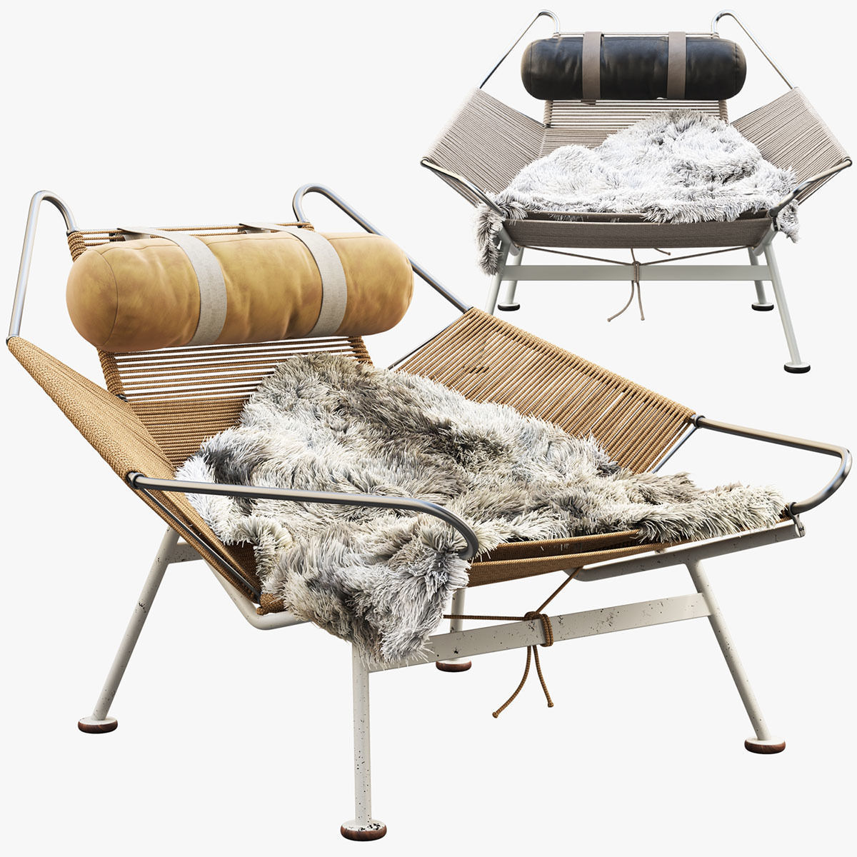 Chairs and ottomans set 38 items 3D model_2