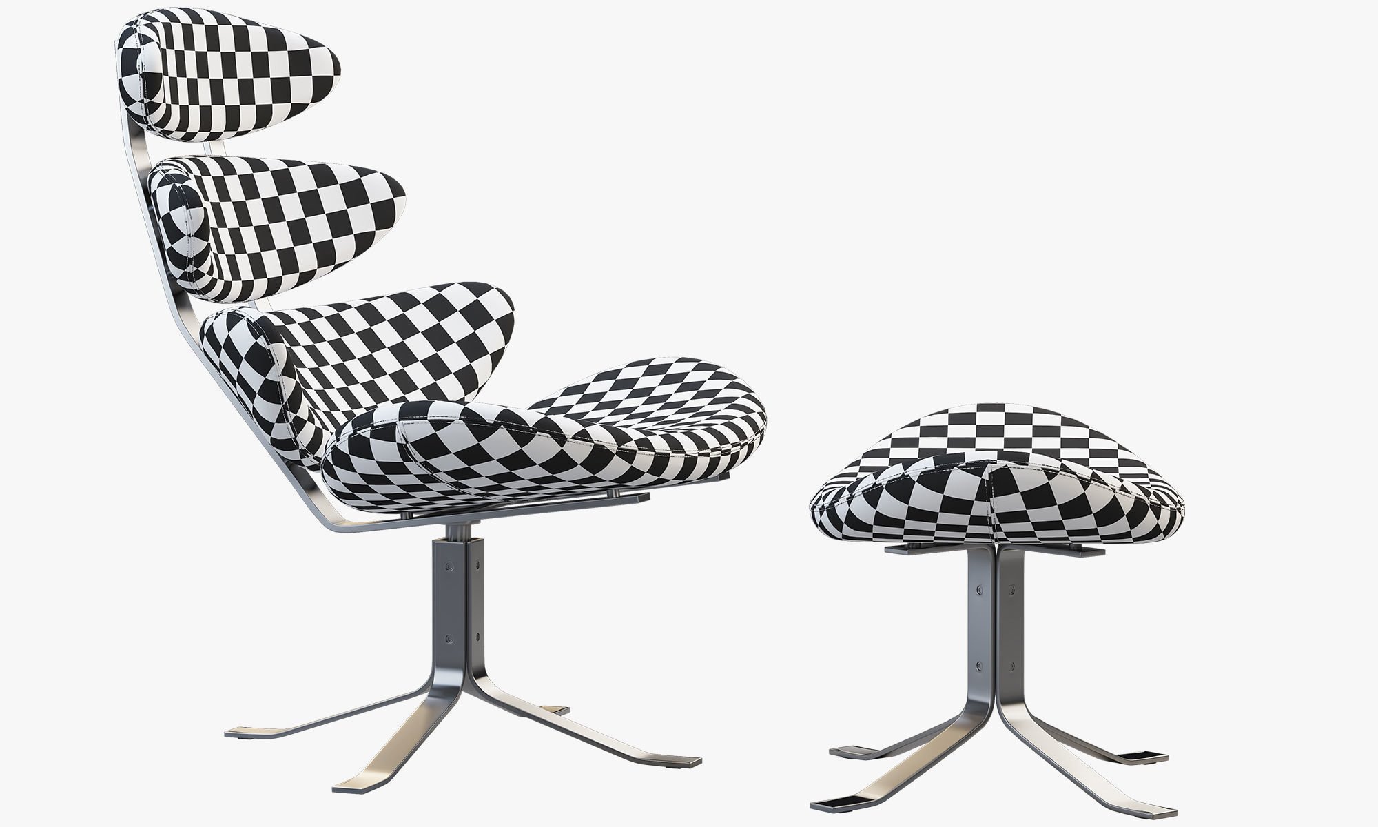 Chairs and ottomans set 38 items 3D model_122