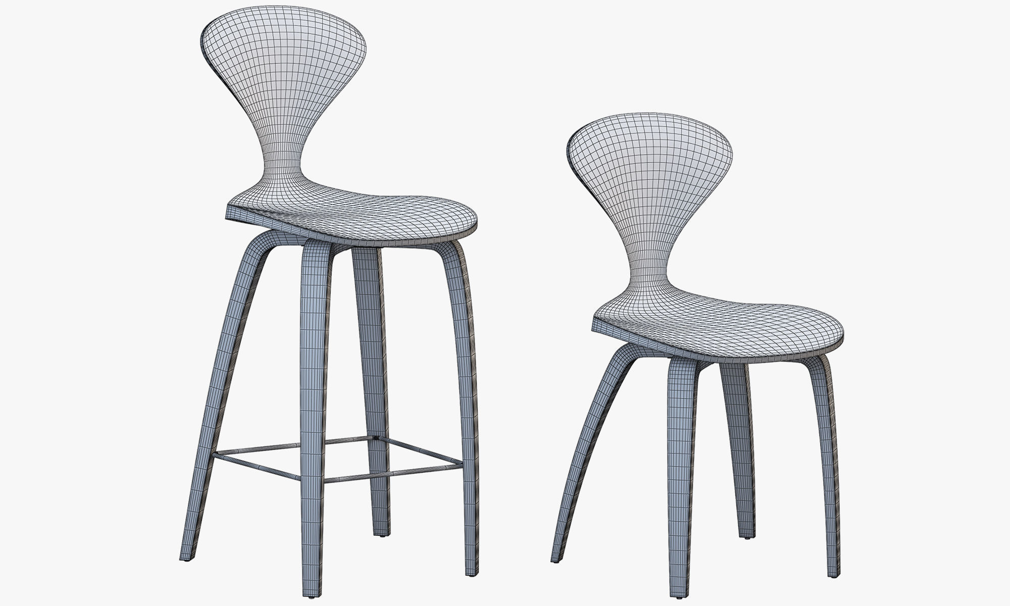 Chairs and ottomans set 38 items 3D model_149