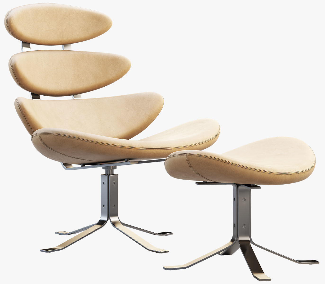 Chairs and ottomans set 38 items 3D model_13