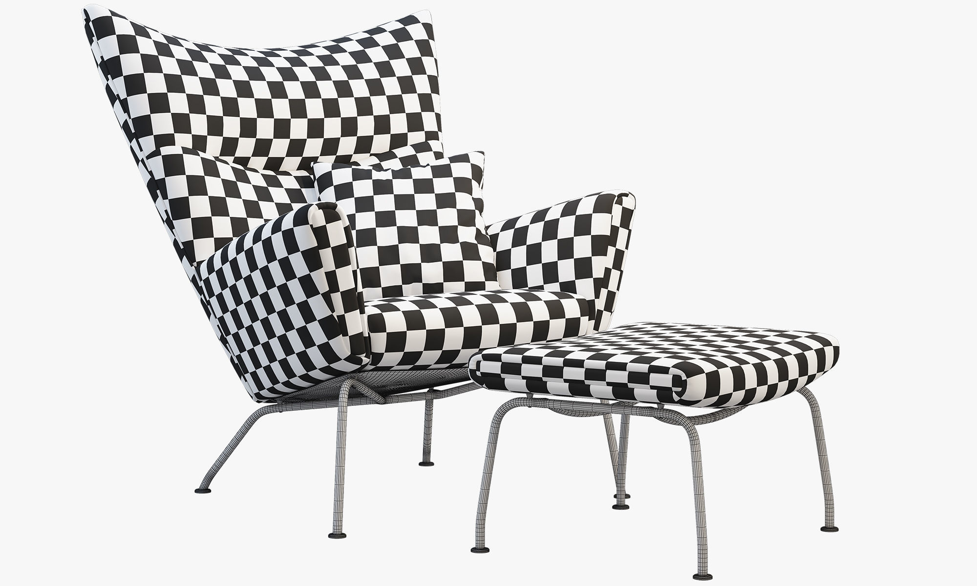 Chairs and ottomans set 38 items 3D model_134