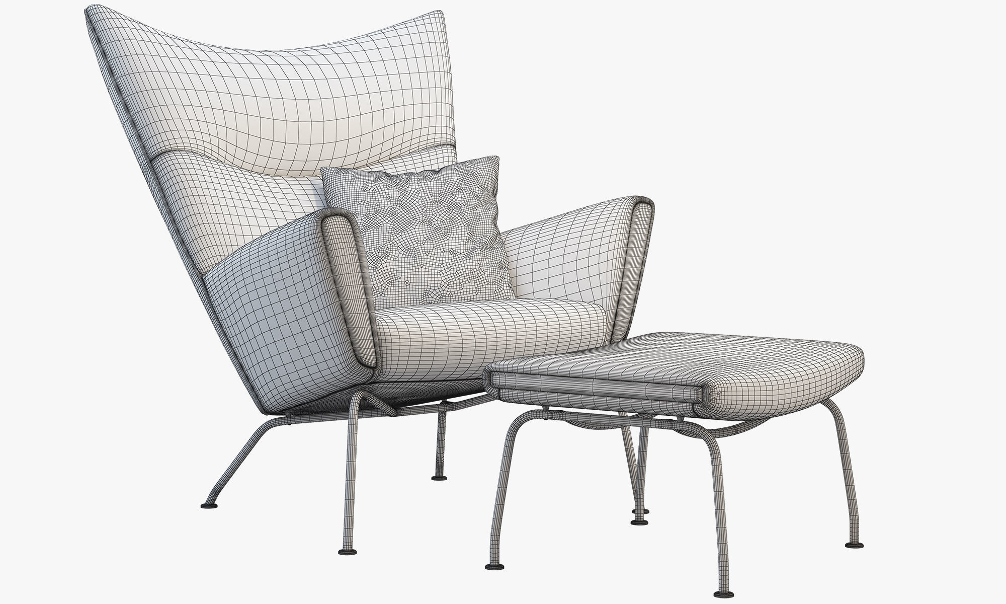 Chairs and ottomans set 38 items 3D model_133