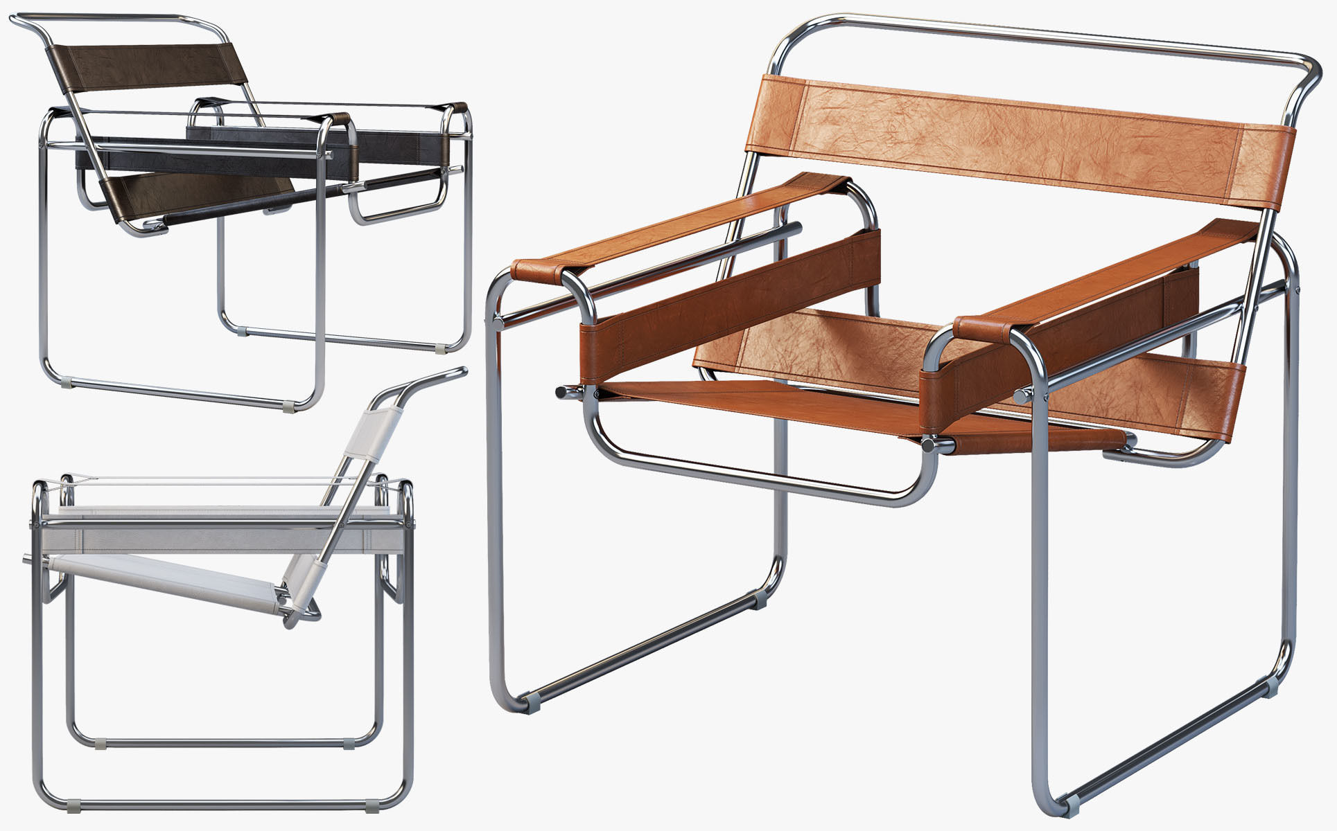 Chairs and ottomans set 38 items 3D model_25