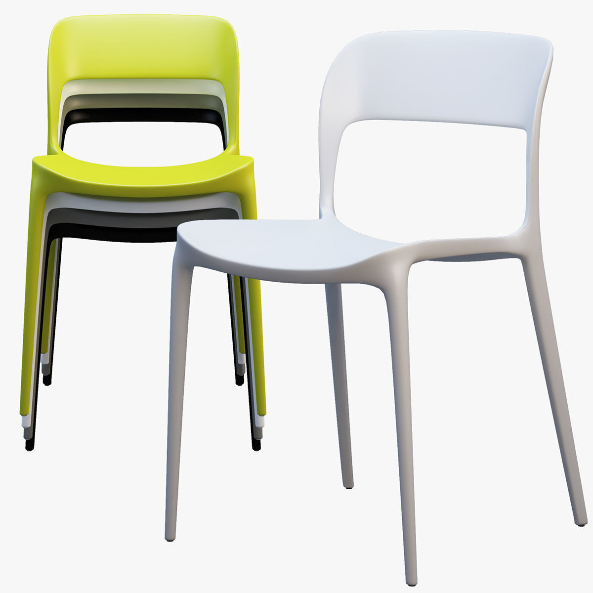 Chairs and ottomans set 38 items 3D model_21