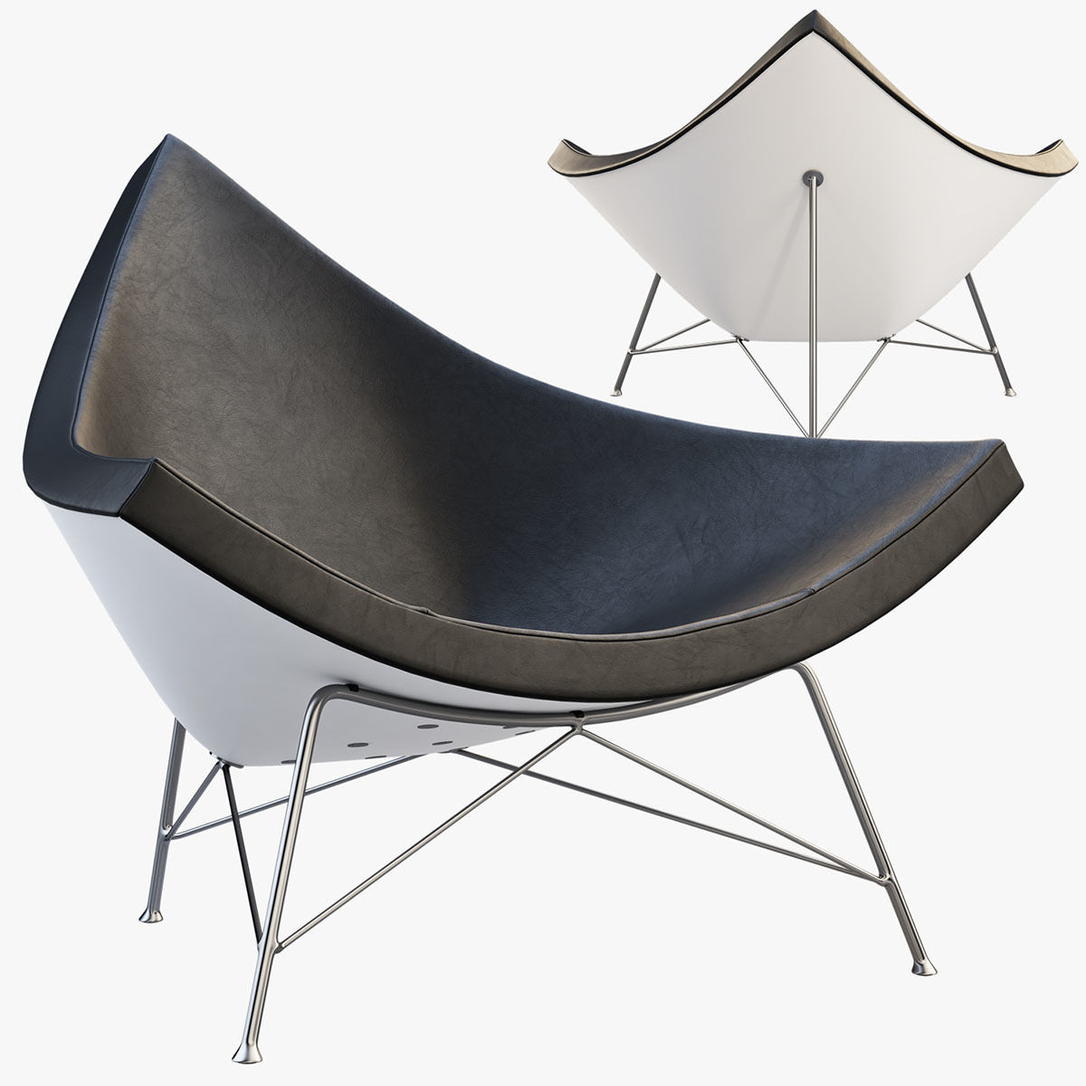 Chairs and ottomans set 38 items 3D model_11