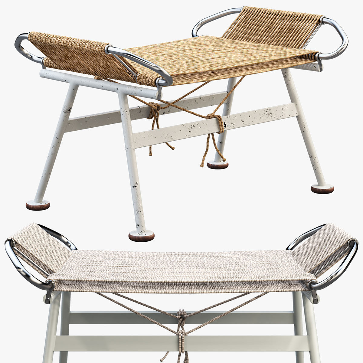 Chairs and ottomans set 38 items 3D model_3