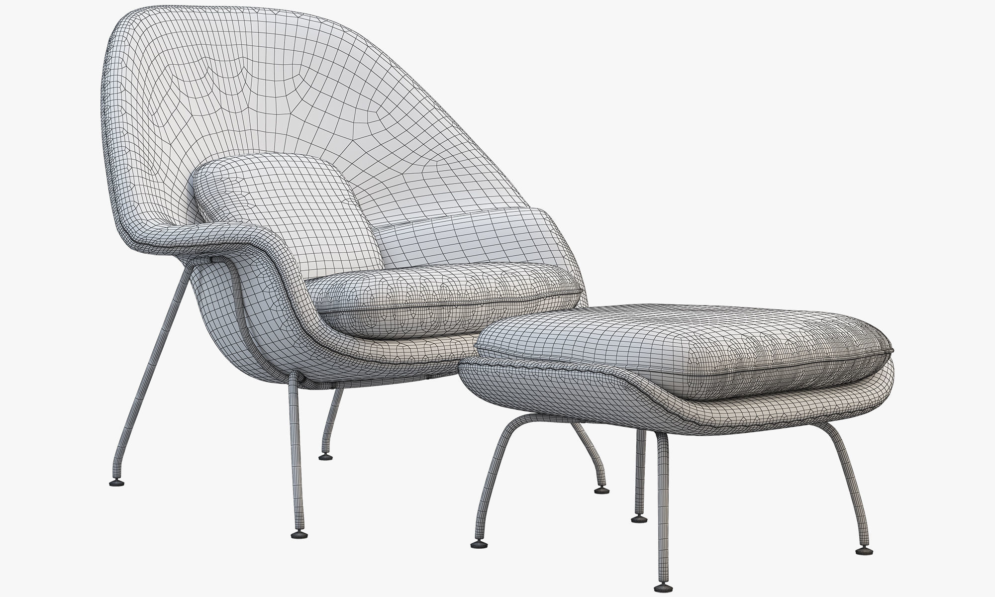 Chairs and ottomans set 38 items 3D model_87