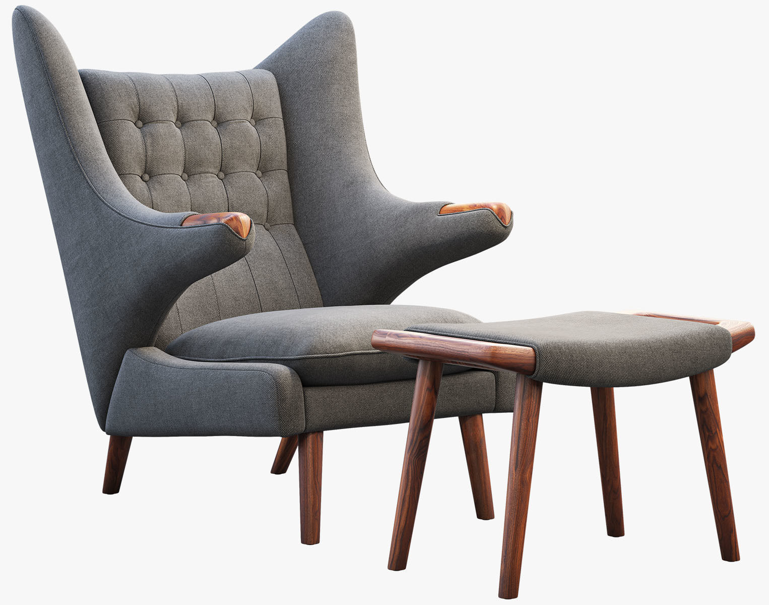 Chairs and ottomans set 38 items 3D model_19