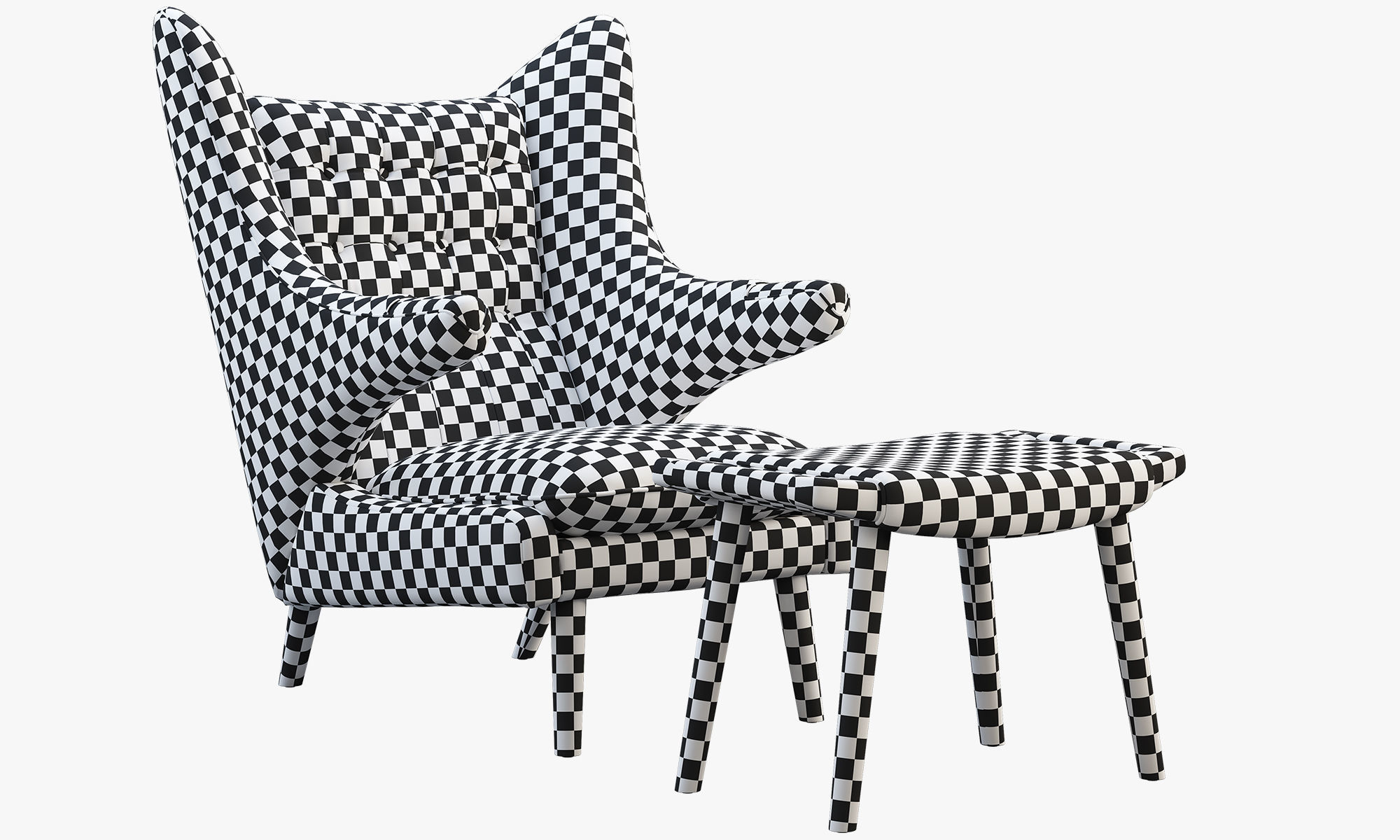 Chairs and ottomans set 38 items 3D model_80