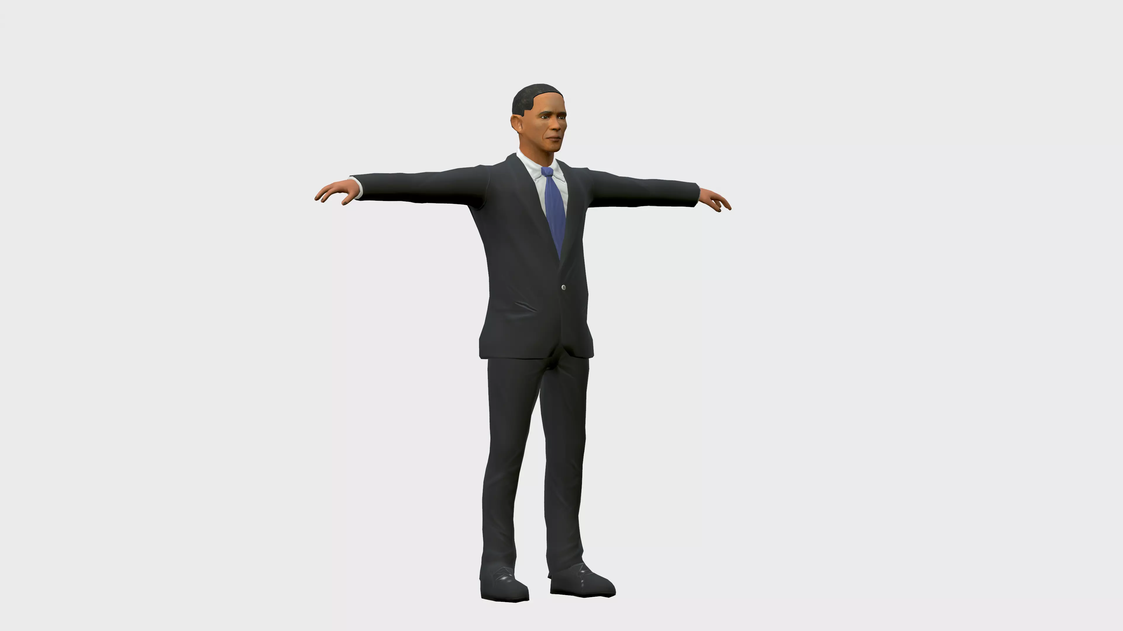 Obama Inspired 3D Character - Low-polygon and textured Low-poly 3D model
