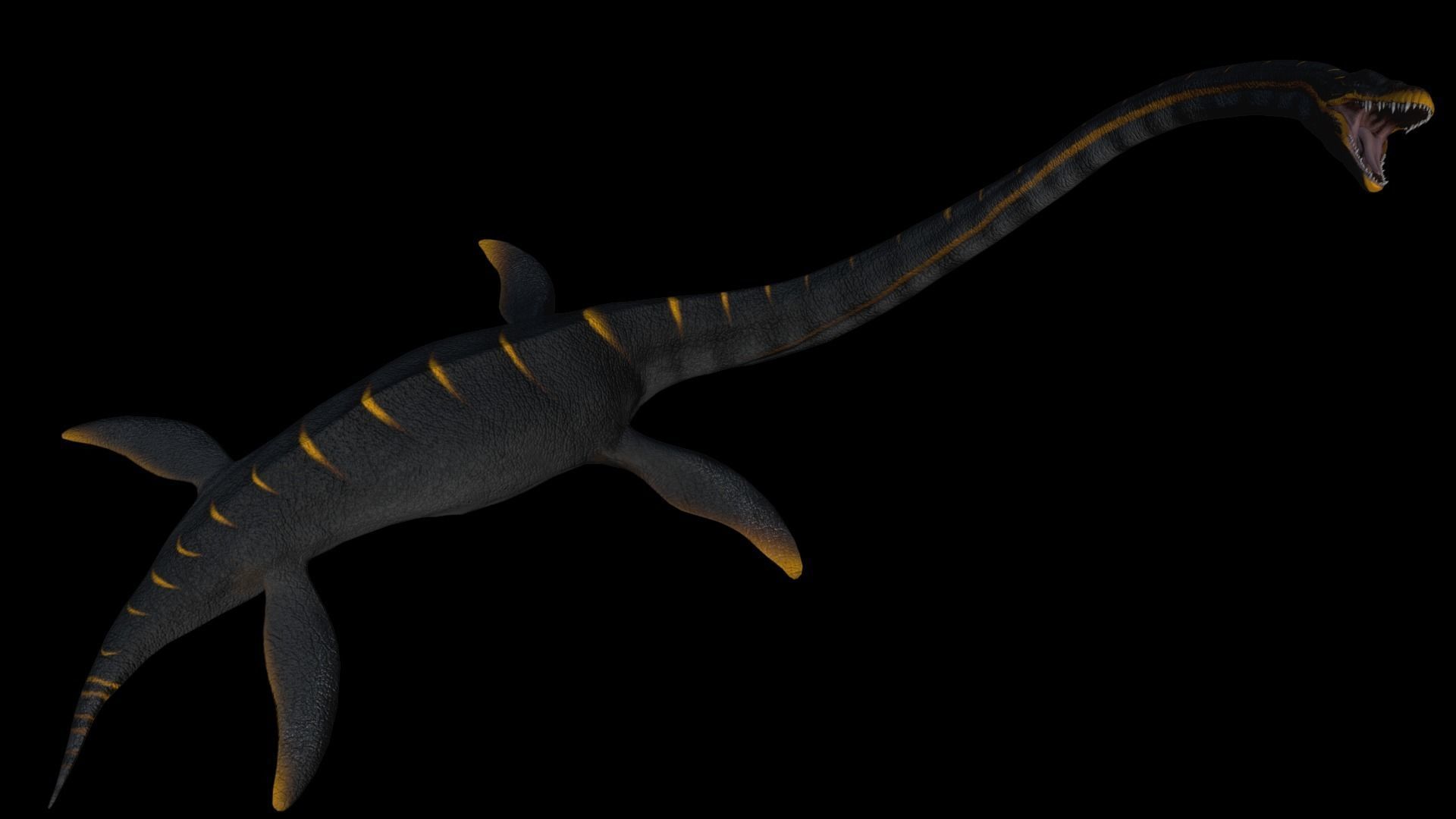 Elasmosaurus dinosaur Low-poly 3D model_2