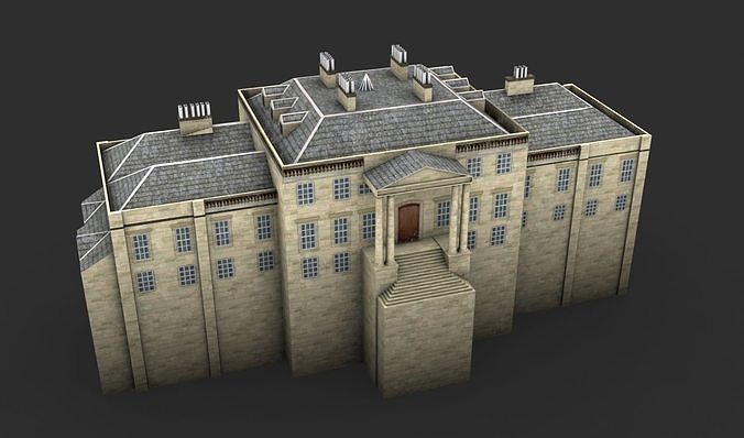 Rossdhu house Low-poly 3D model