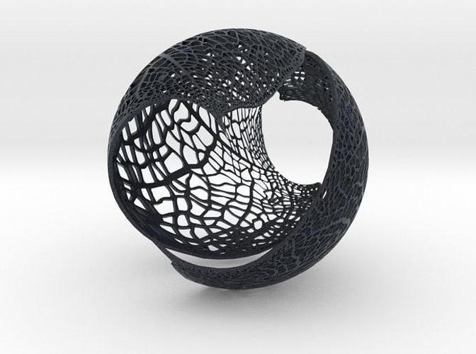 Spherical Leaf Lampshed small 3D print model