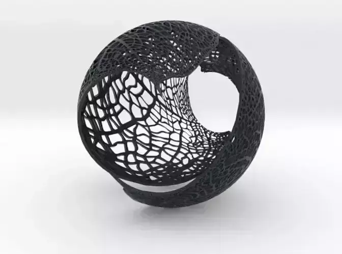 Spherical Leaf Lampshed small 3D print model