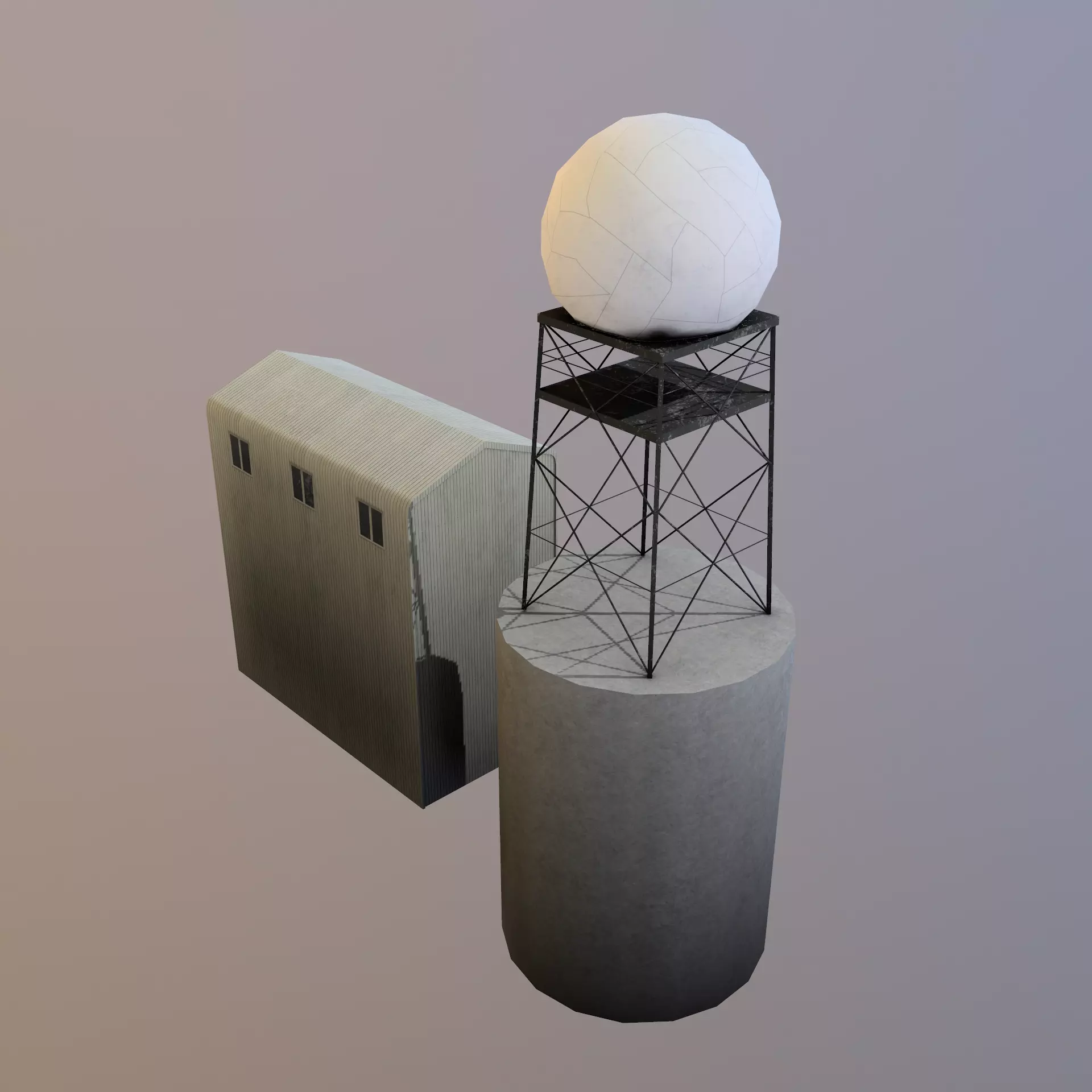 NATS Sumburgh station Low-poly 3D model_0