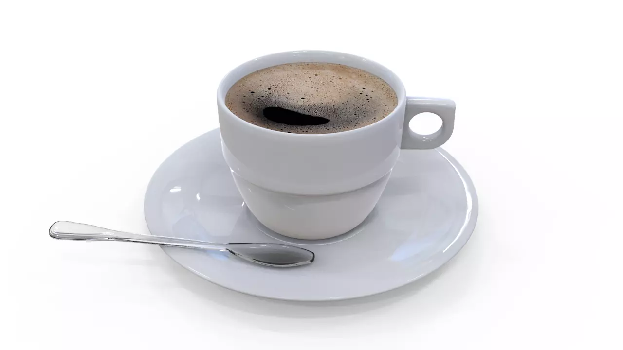 Cup Coffee Low-poly 3D model_0