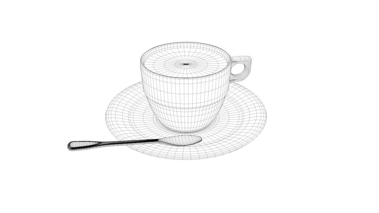 Cup Coffee Low-poly 3D model_7