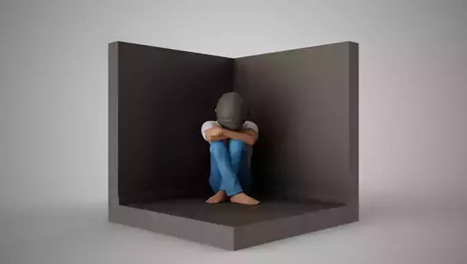 Sad Boy in the Corner 3D print model