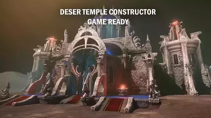 Desert temple constructor Low-poly 3D model