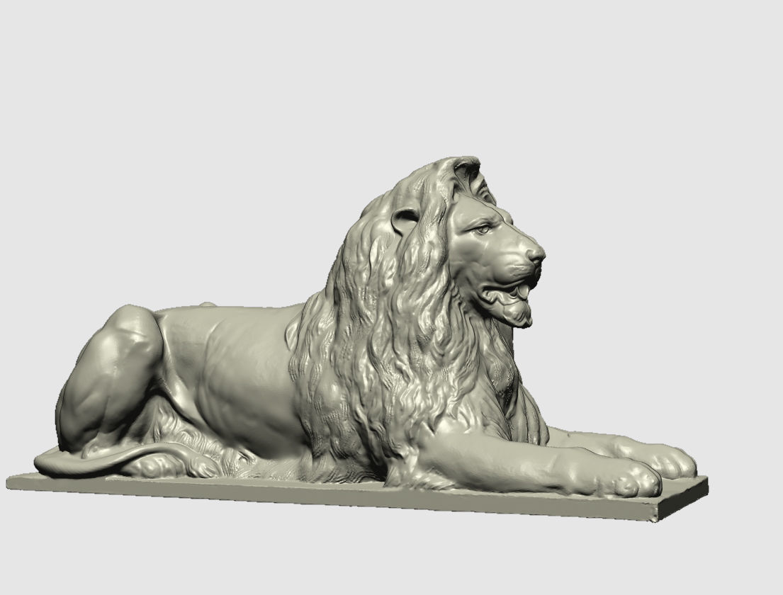 bronze lion at trafalgar center London 3D print model_4