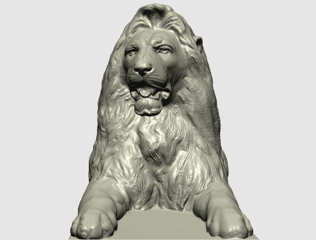 bronze lion at trafalgar center London 3D print model_1
