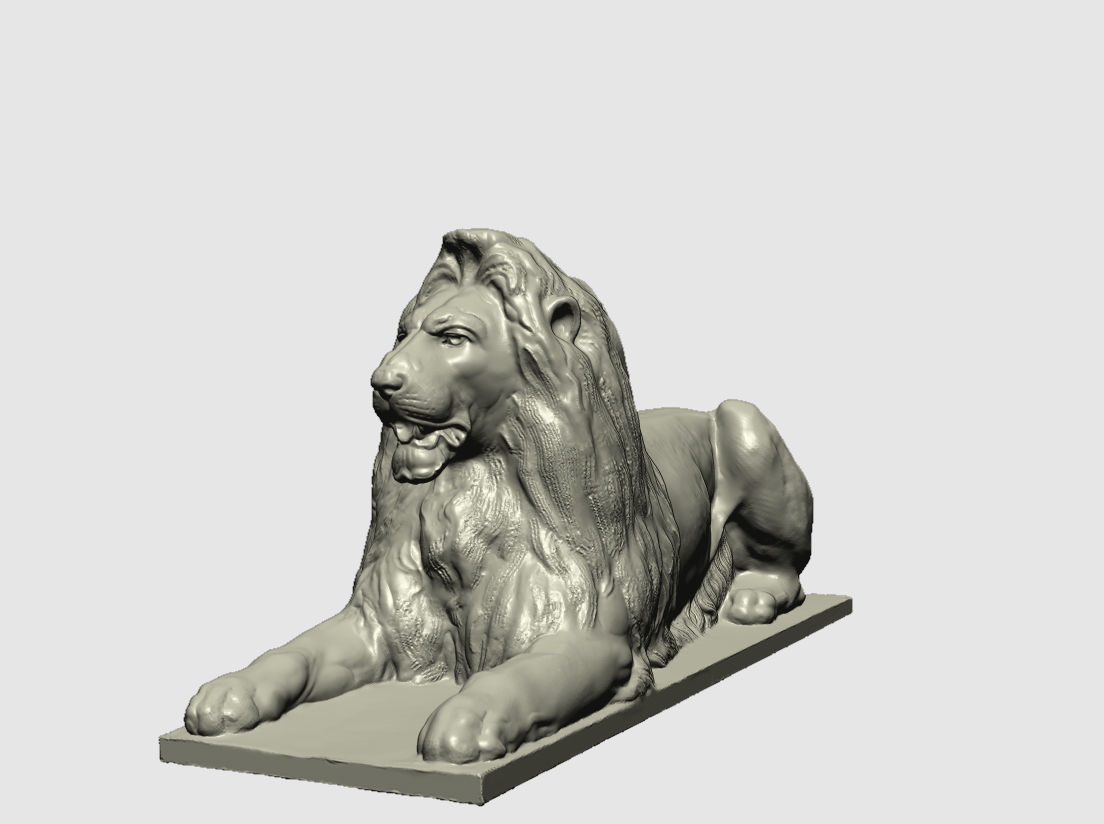 bronze lion at trafalgar center London 3D print model_16