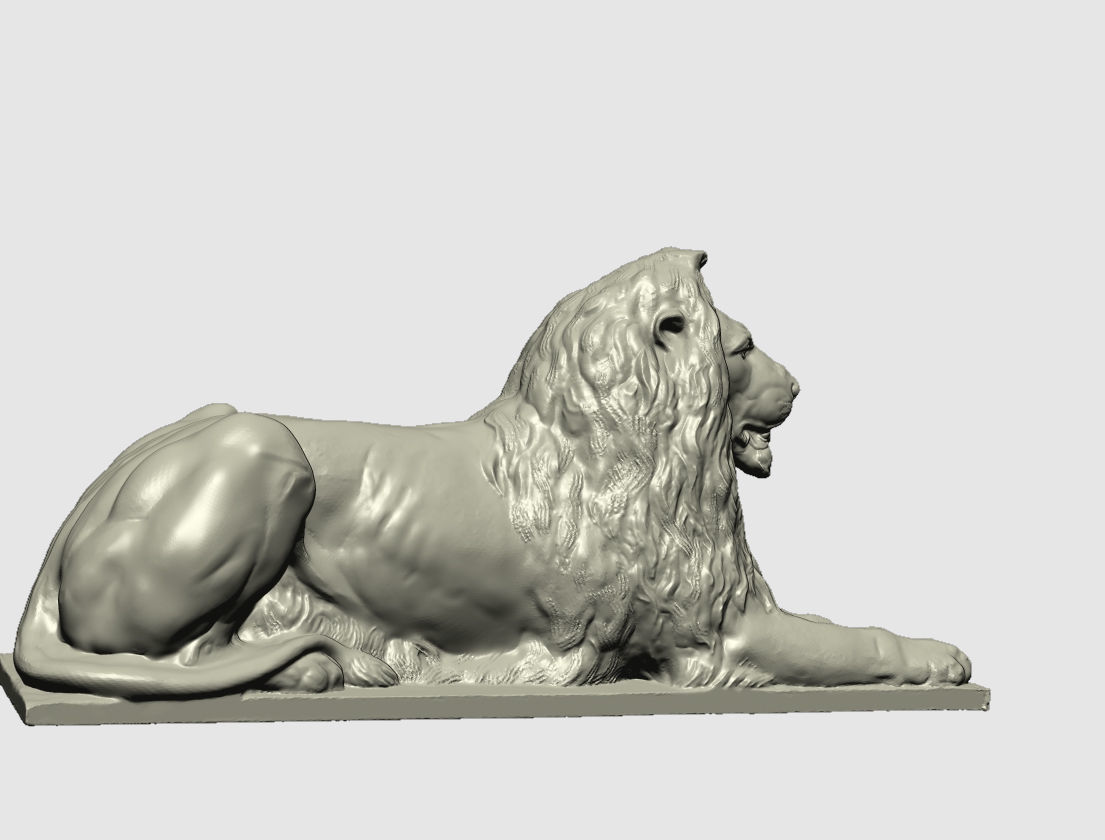 bronze lion at trafalgar center London 3D print model_5