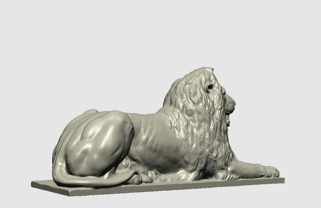 bronze lion at trafalgar center London 3D print model_9