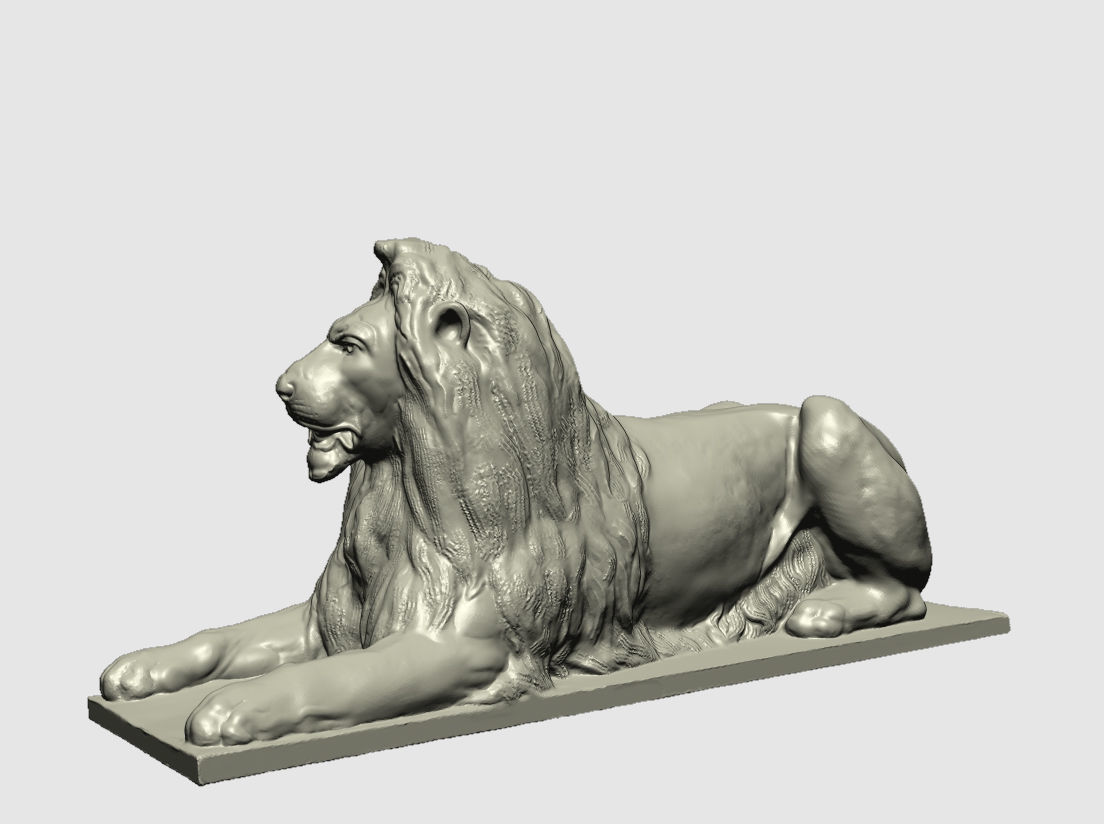 bronze lion at trafalgar center London 3D print model_15