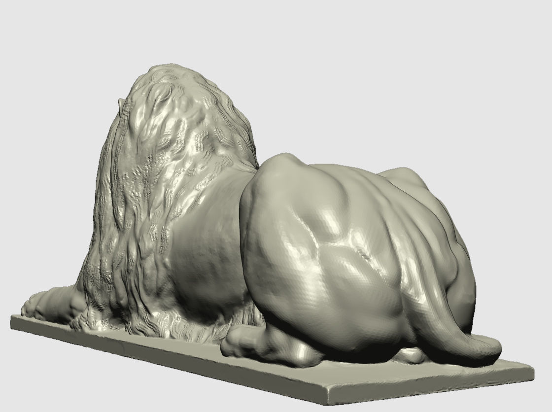 bronze lion at trafalgar center London 3D print model_13