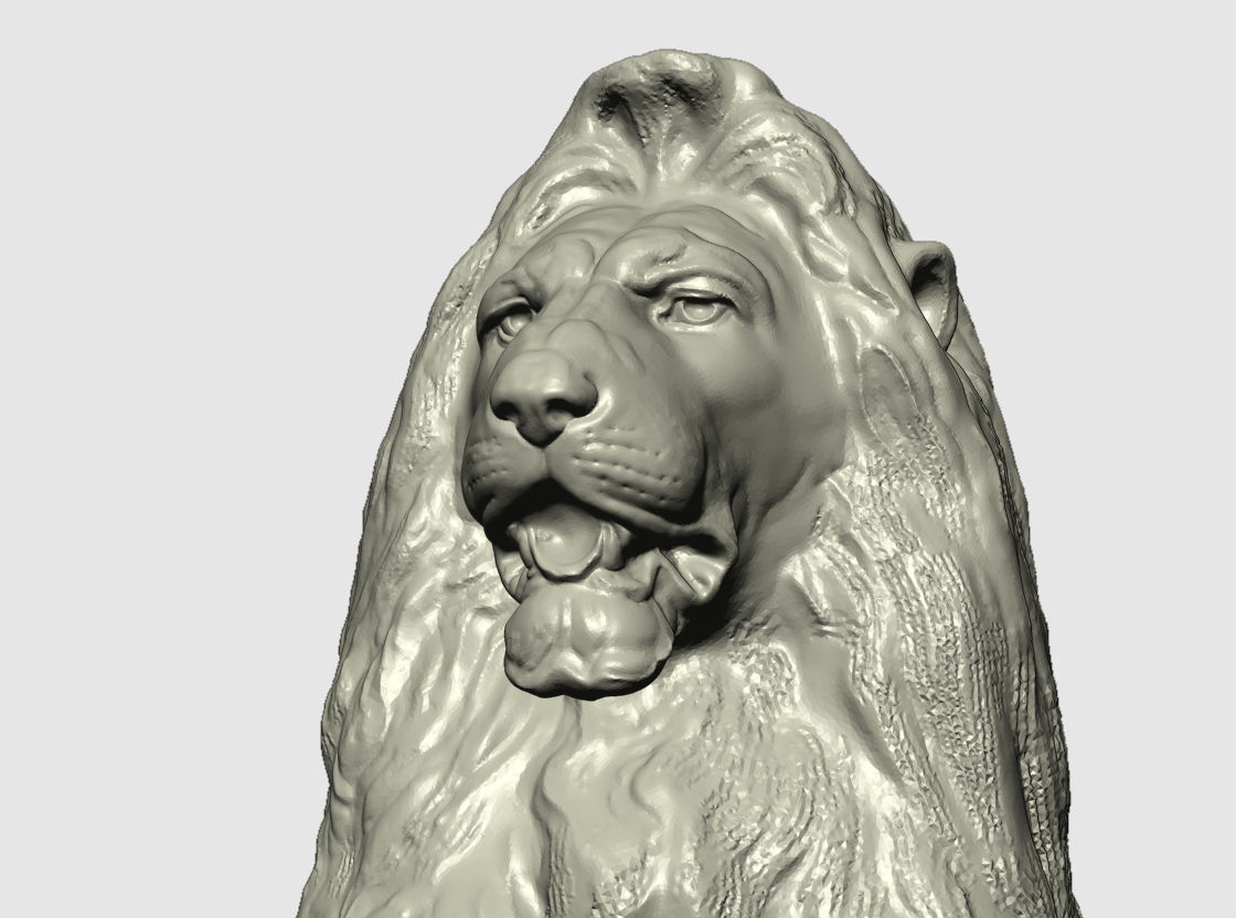 bronze lion at trafalgar center London 3D print model_10