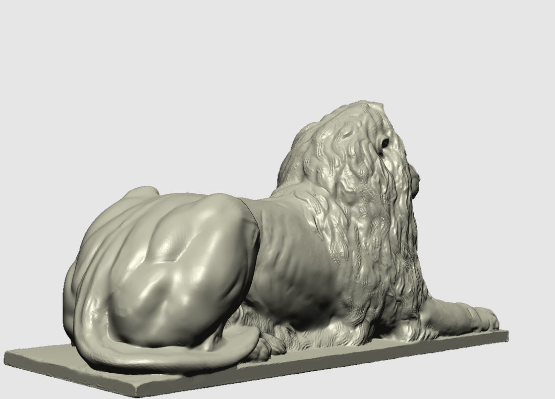 bronze lion at trafalgar center London 3D print model_7