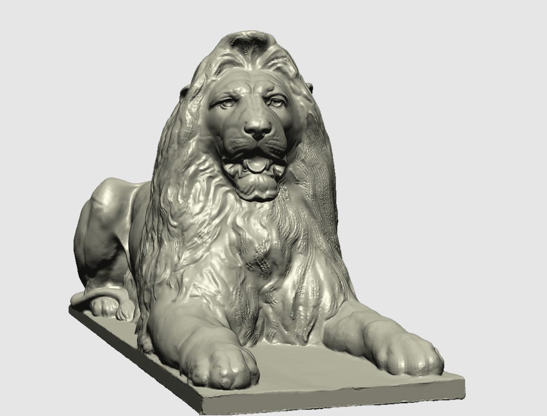 bronze lion at trafalgar center London 3D print model_2