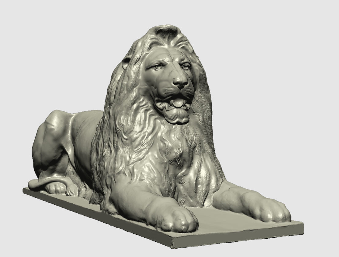 bronze lion at trafalgar center London 3D print model_3