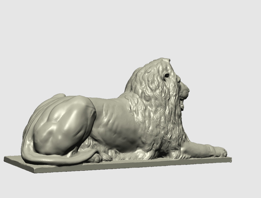 bronze lion at trafalgar center London 3D print model_6
