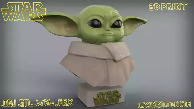 Baby yoda bust