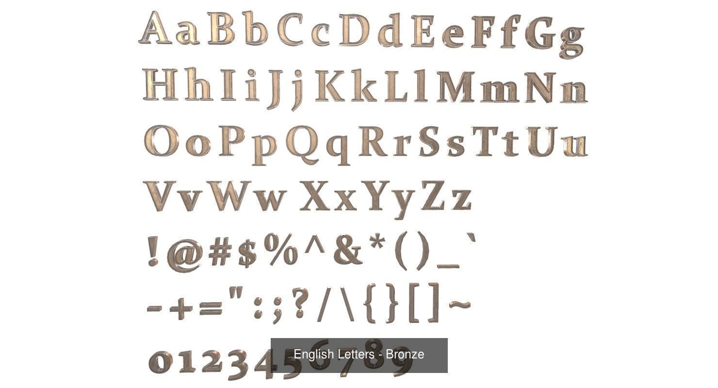 Low Poly English Letters 3D Model Collection_12