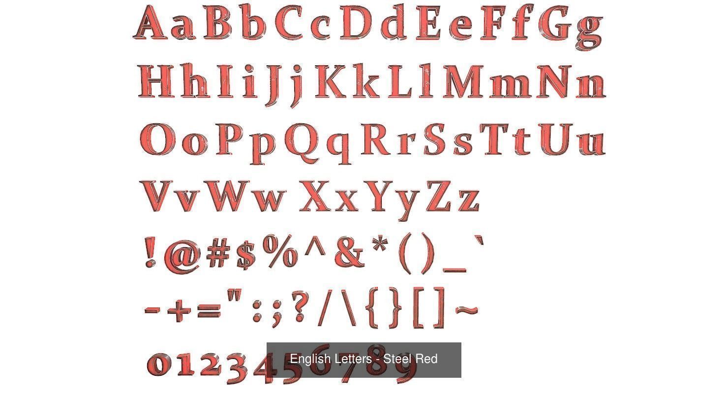 Low Poly English Letters 3D Model Collection_20