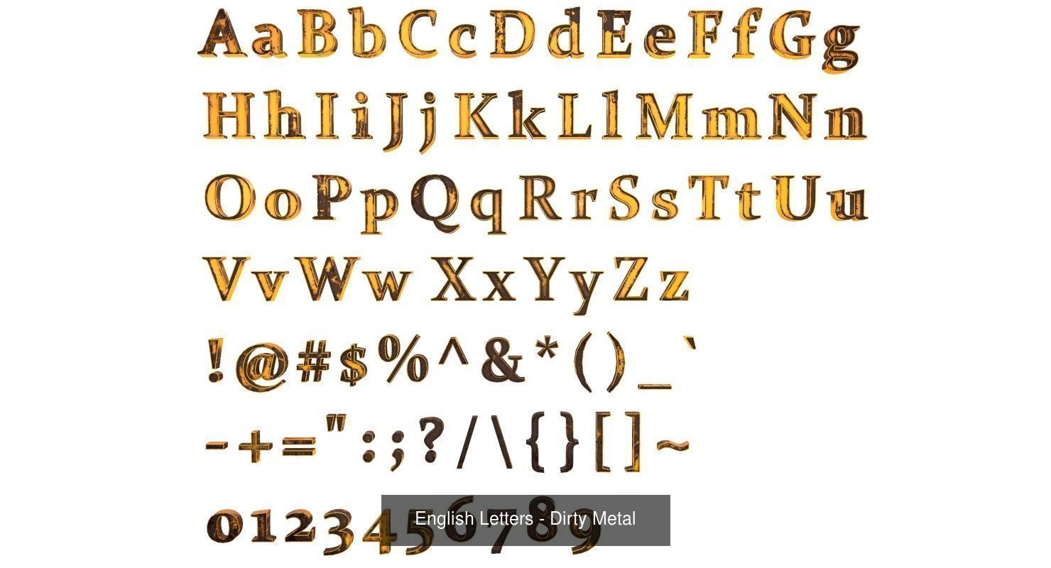 Low Poly English Letters 3D Model Collection_22