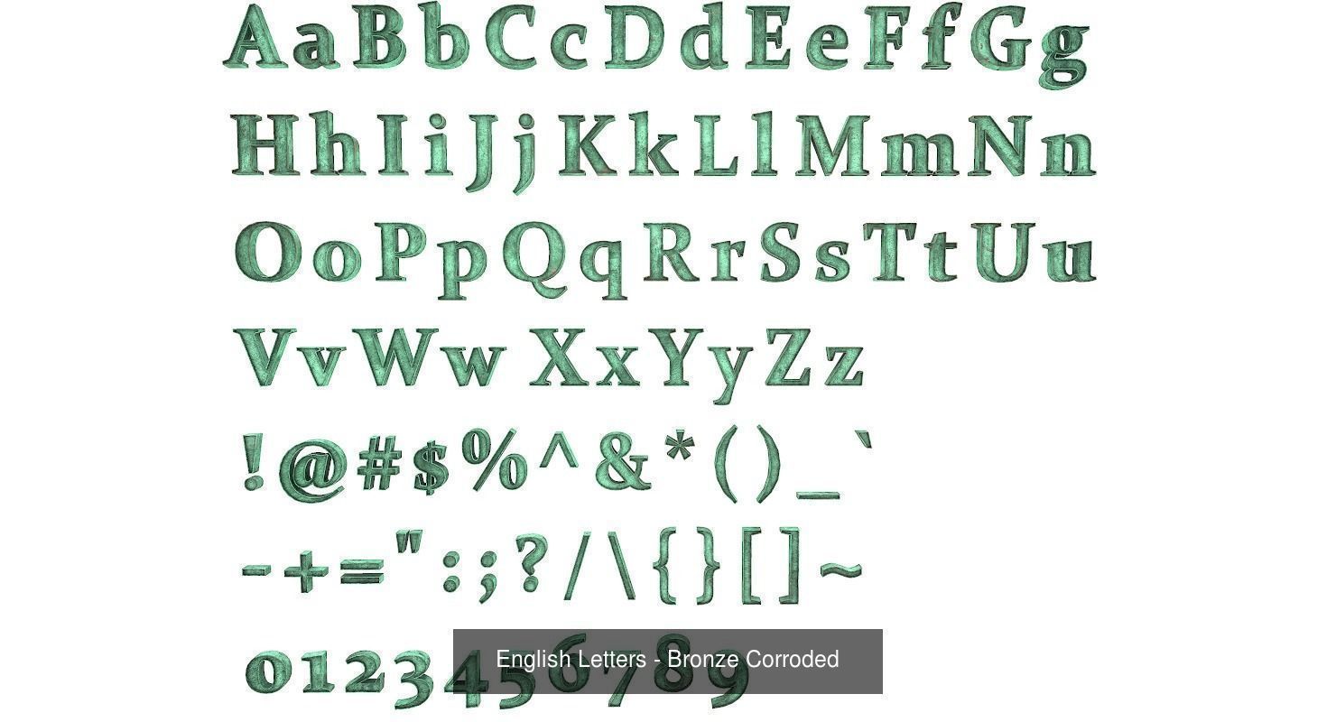 Low Poly English Letters 3D Model Collection_13